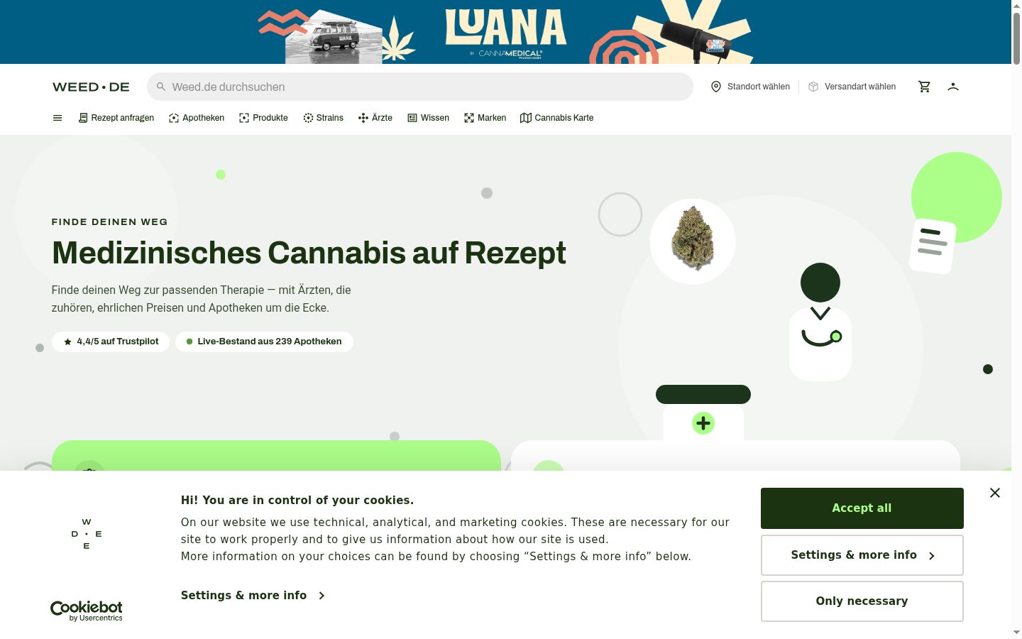 Screenshot tal-banner tal-kunsens muri qabel kwalunkwe interazzjoni