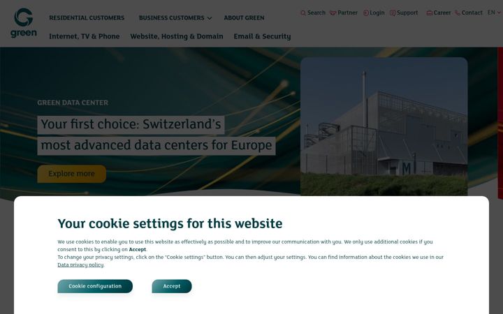 Screenshot of green.ch