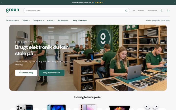 Screenshot of green.dk