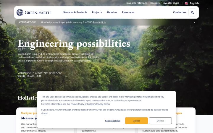Screenshot of green.earth