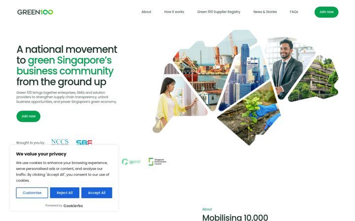 Screenshot of green100.sg