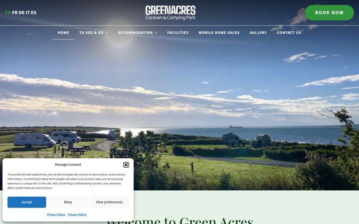 Screenshot of greenacrescamping.ie