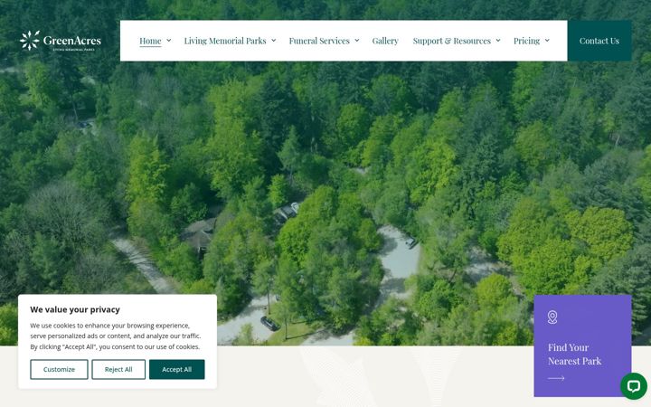 Screenshot of greenacresgroup.co.uk