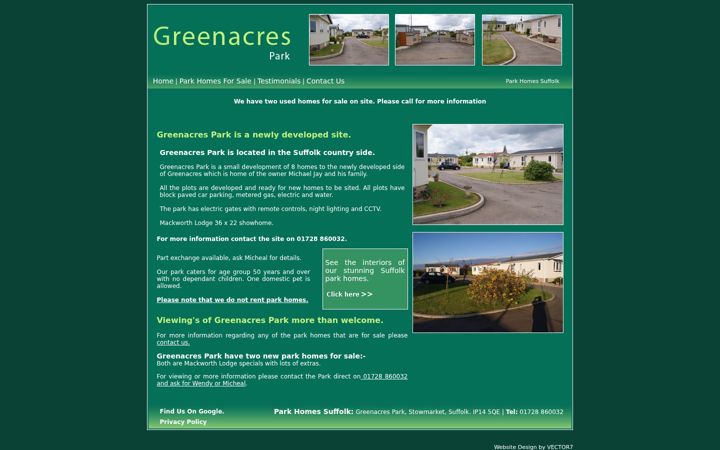 Screenshot of greenacrespark.co.uk