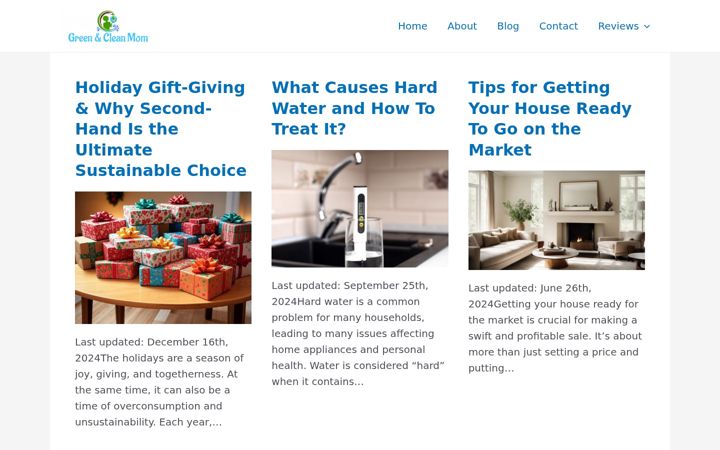 Screenshot of greenandcleanmom.org