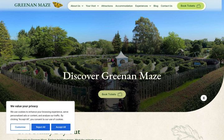 Screenshot of greenanmaze.com
