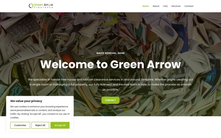 Screenshot of greenarrowclearance.co.uk