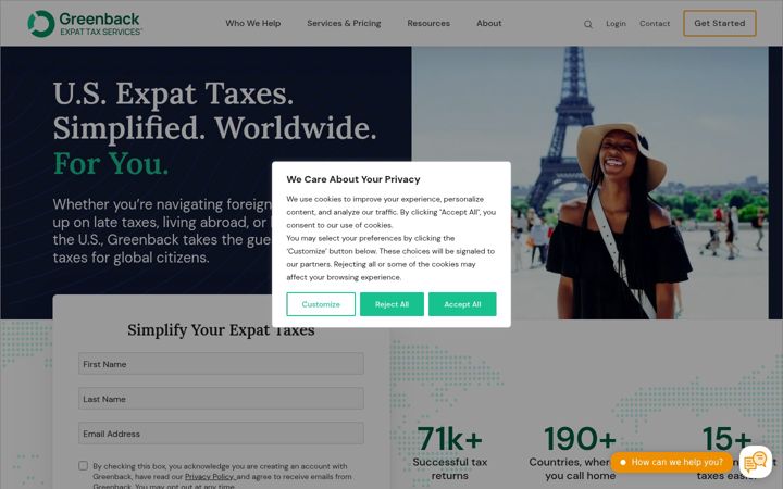 Screenshot of greenbacktaxservices.com