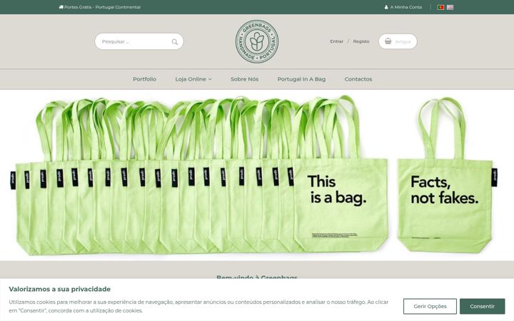 Screenshot of greenbags.pt