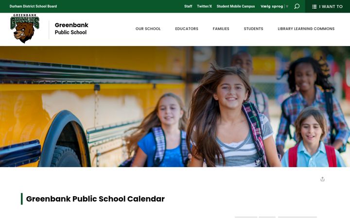 Screenshot of greenbank-calendar.ddsb.ca