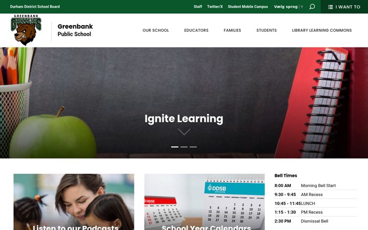 Screenshot of greenbank.ddsb.ca