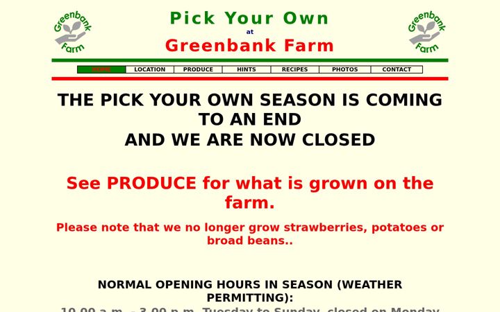 Screenshot of greenbankfarm.co.uk