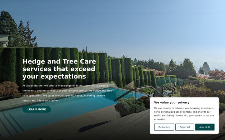 Screenshot of greenbarber.ca