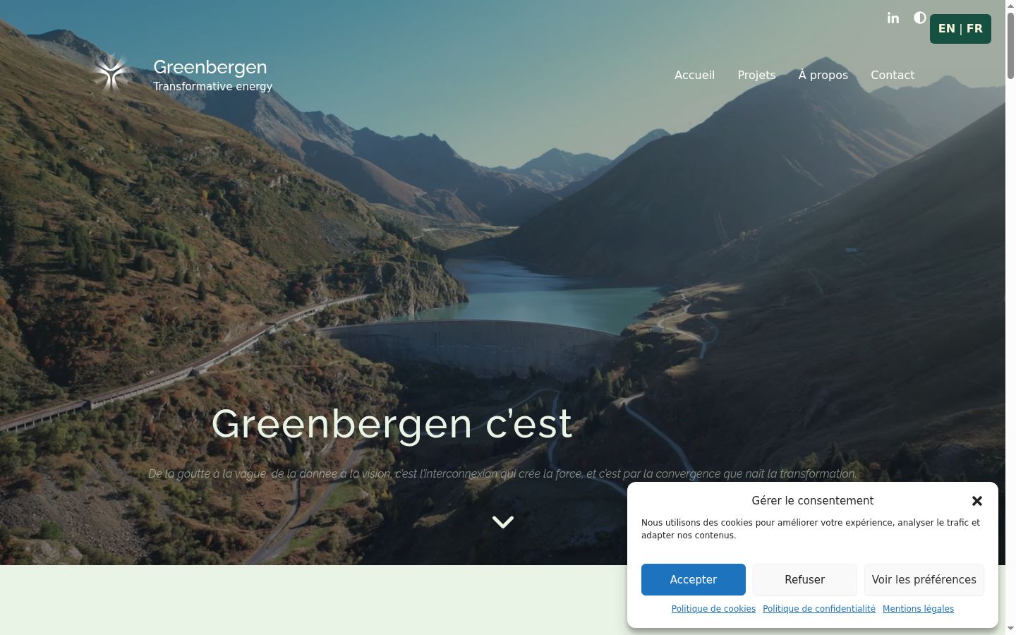 Screenshot del banner di consenso mostrato prima di qualsiasi interazione