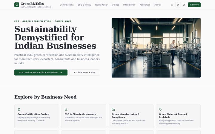 Screenshot of greenbiztalks.com