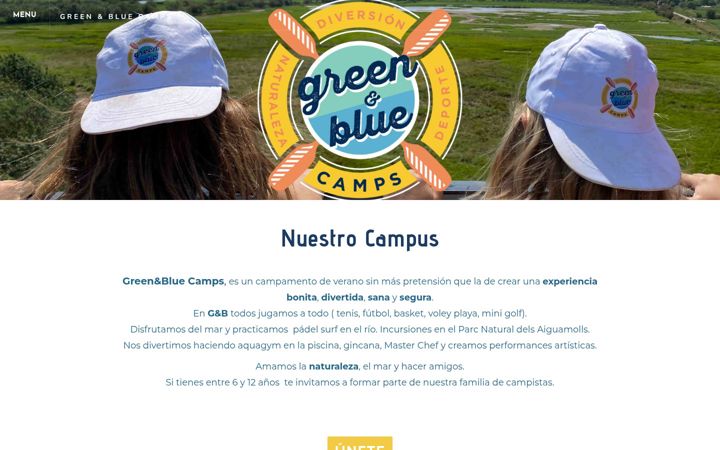 Screenshot of greenbluecamps.com