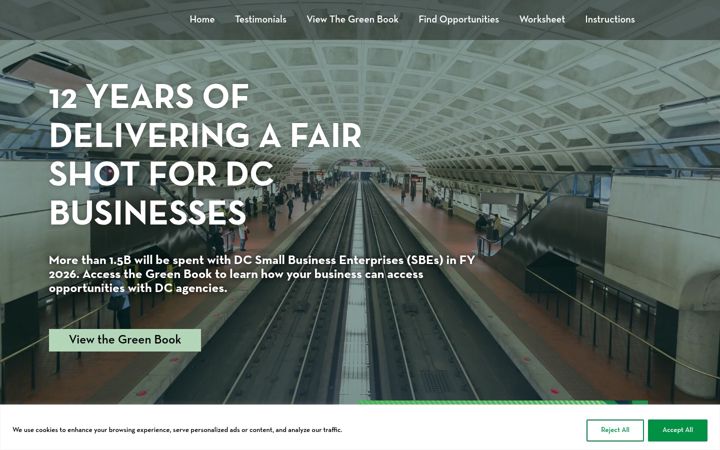 Screenshot of greenbookdc.com