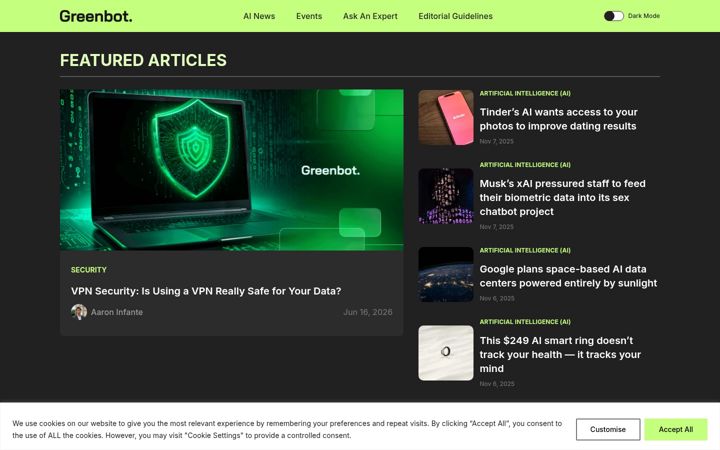 Captura de pantalla de greenbot.com