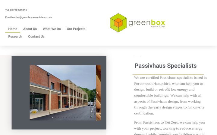 Screenshot of greenboxassociates.co.uk