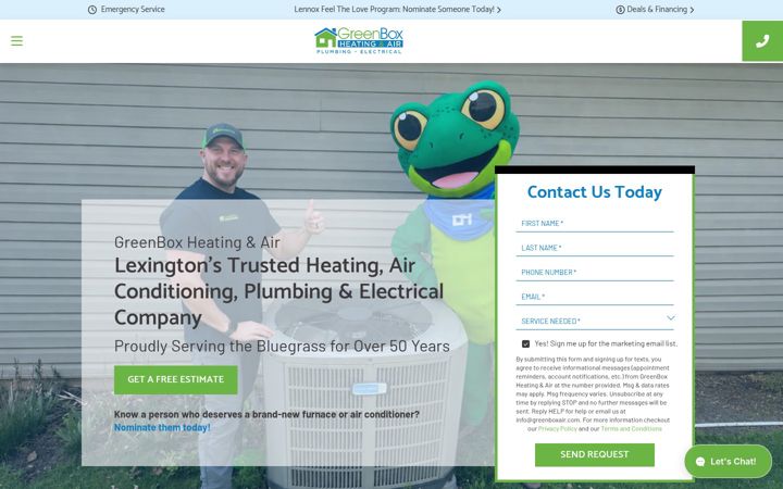 Screenshot of greenboxhomeservices.com