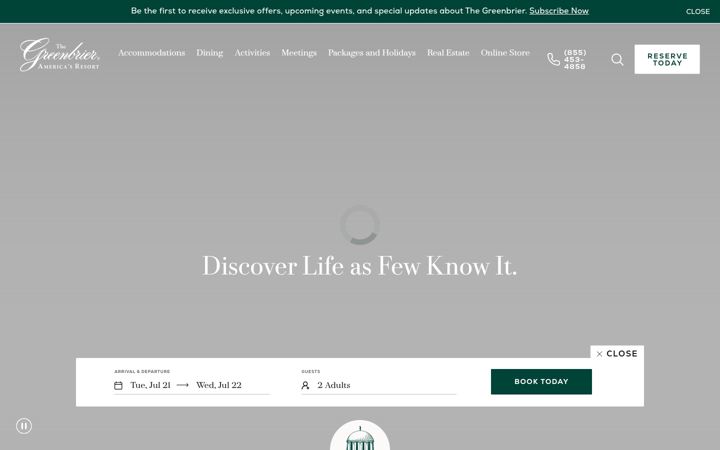 Screenshot of greenbrier.com