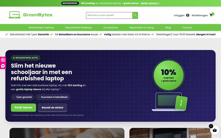 Captura de ecrã de greenbytes.nl