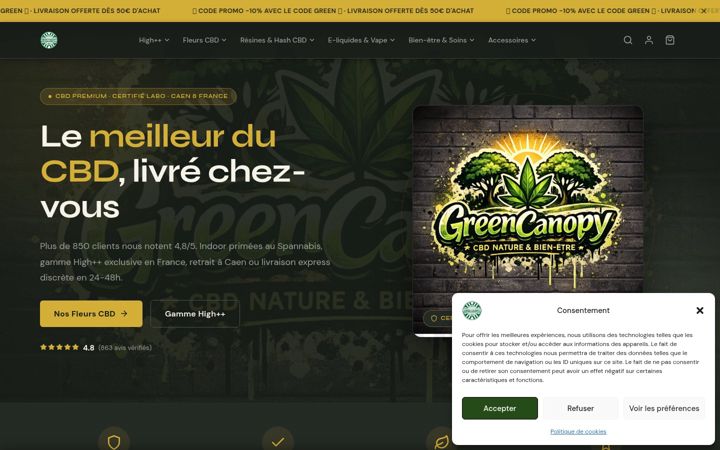 Screenshot of greencanopy-shop.com