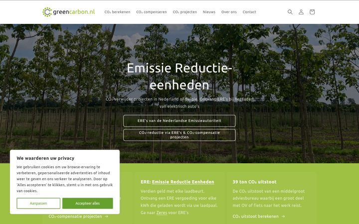 Screenshot of greencarbon.nl