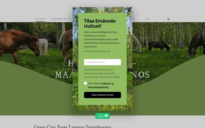 Screenshot of greencarefarmluonnos.com