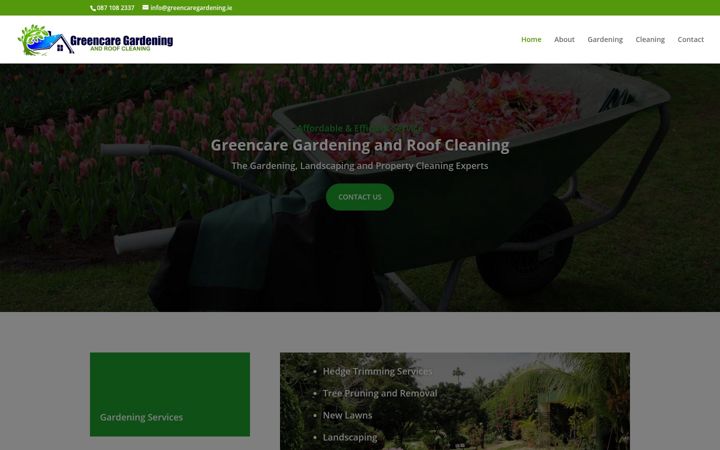 Screenshot of greencaregardening.ie