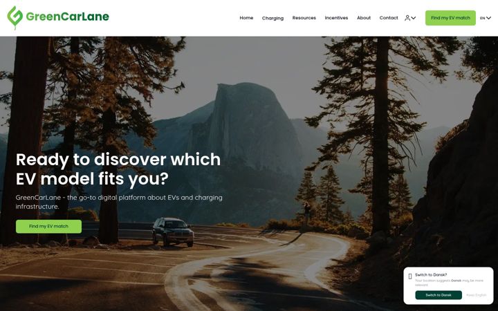 Screenshot of greencarlane.com