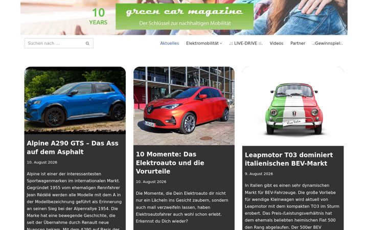 Screenshot of greencarmagazine.de