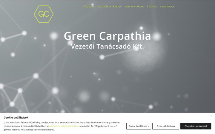 Screenshot of greencarpathia.hu