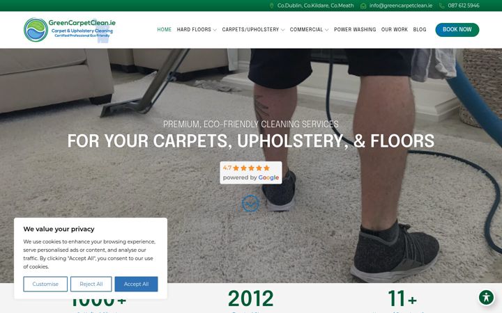 Screenshot of greencarpetclean.ie