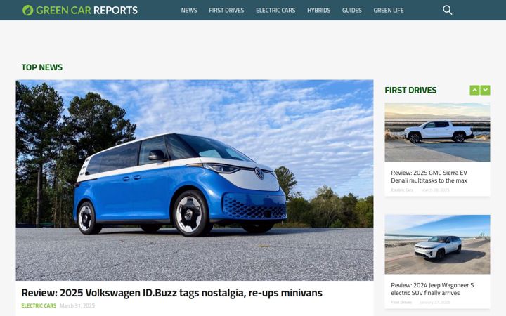 Zrzut ekranu greencarreports.com