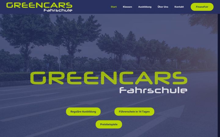 Screenshot of greencars-fahrschule.de