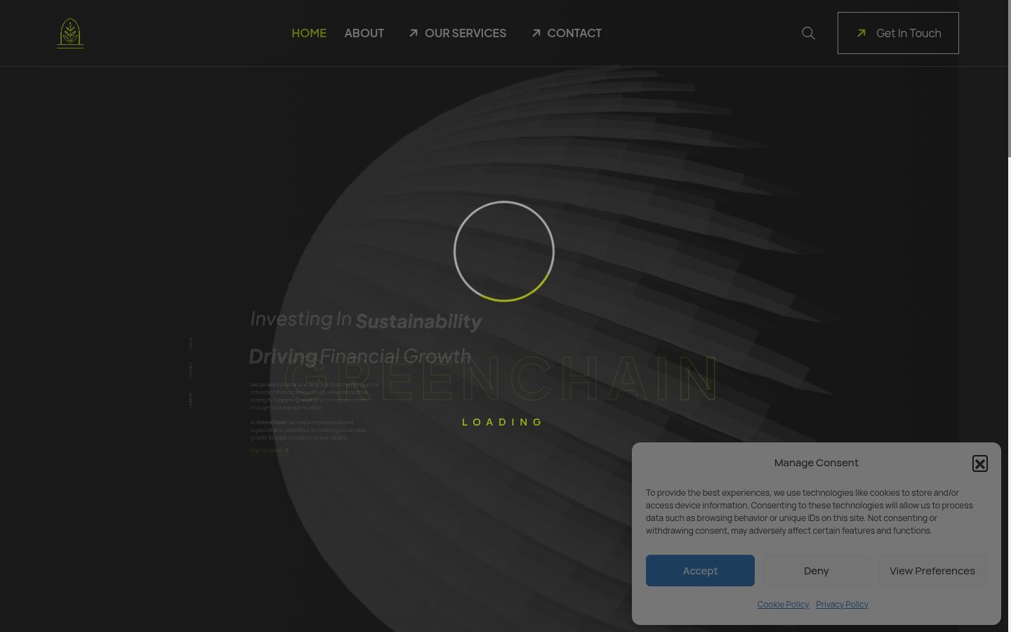 Screenshot of the consent banner shown before any interaction