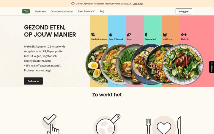 Screenshot of greenchef.nl