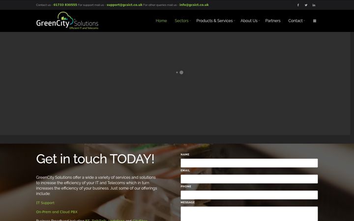 Screenshot of greencityict.co.uk