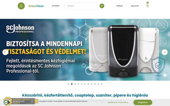 Screenshot of greenclean.hu