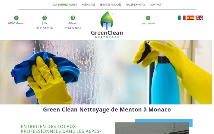 Screenshot of greencleannettoyage.fr