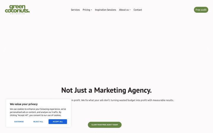 Screenshot of greencoconutscollective.com