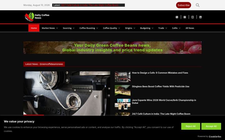 Screenshot of greencoffeebeansnews.com