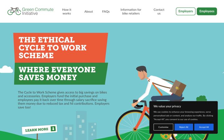 Screenshot of greencommuteinitiative.uk