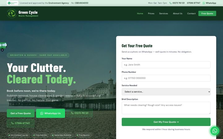 Screenshot of greencyclewaste.co.uk