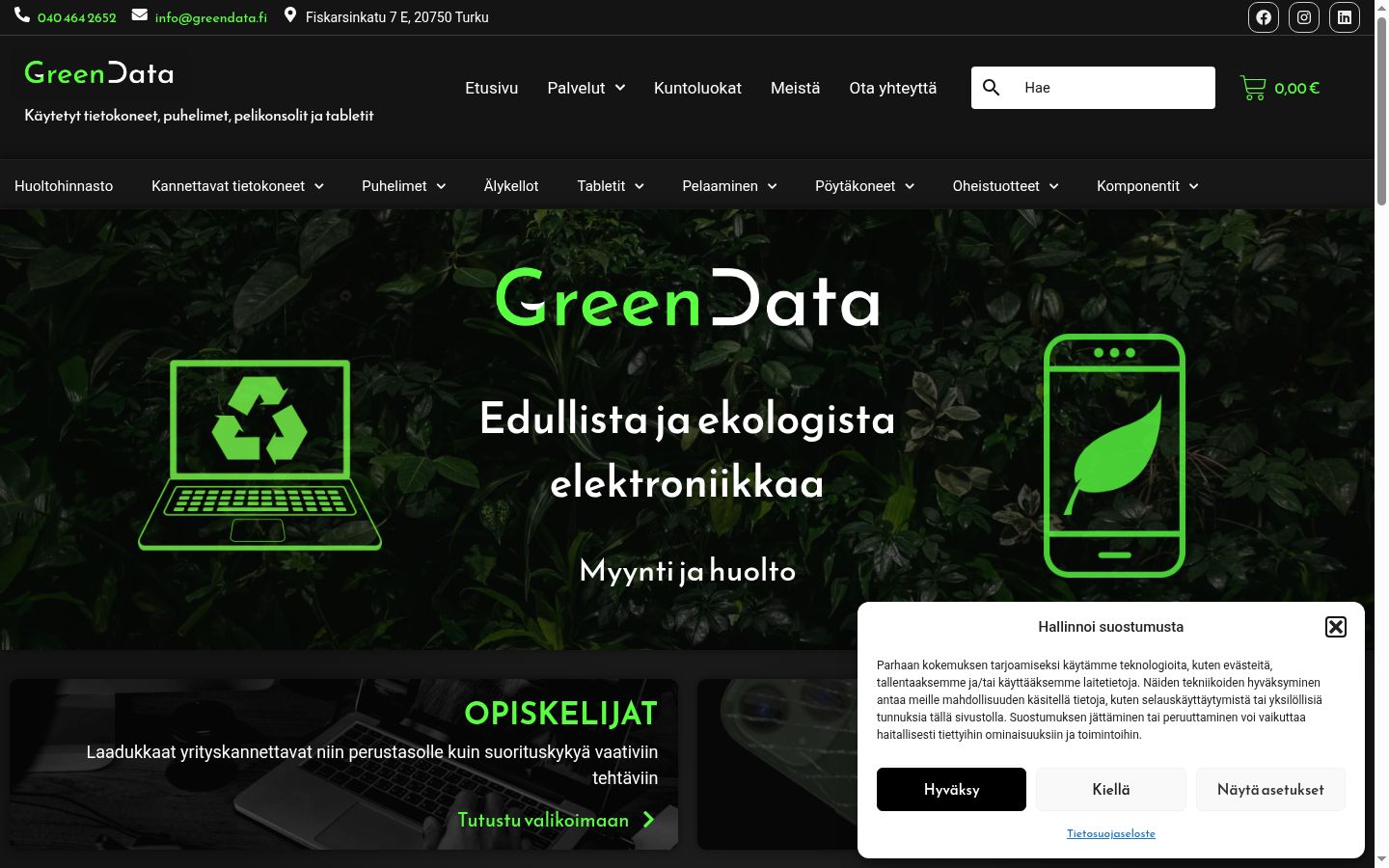 Screenshot tal-banner tal-kunsens muri qabel kwalunkwe interazzjoni