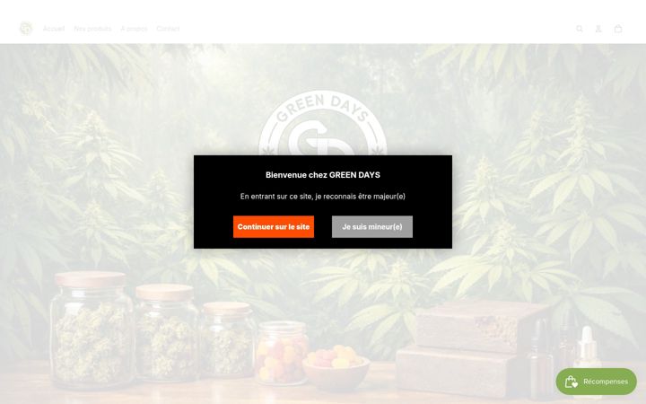 Screenshot of greendayscbdshop.fr