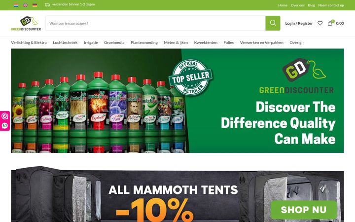 Screenshot of greendiscounter.com