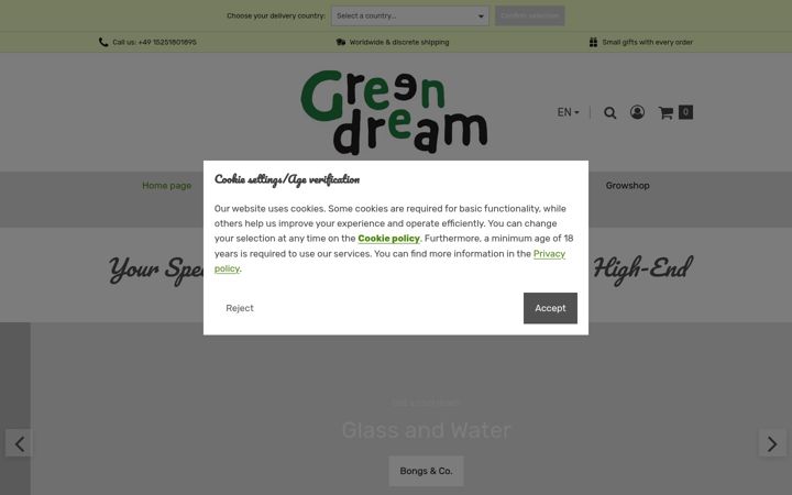 Screenshot of greendream.shop