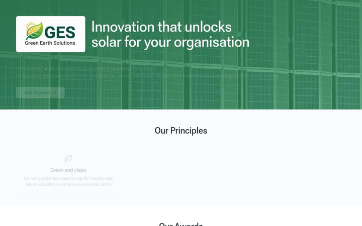 Screenshot of greenearthsolutions.co.uk